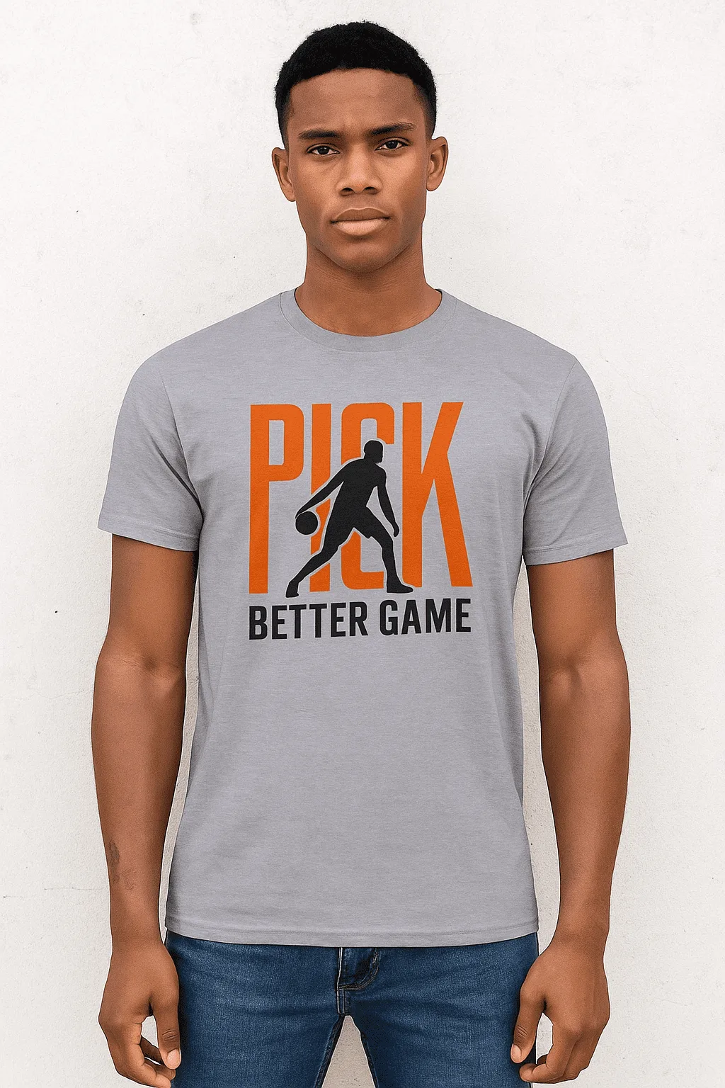 Jeune modele en T shirt graphique